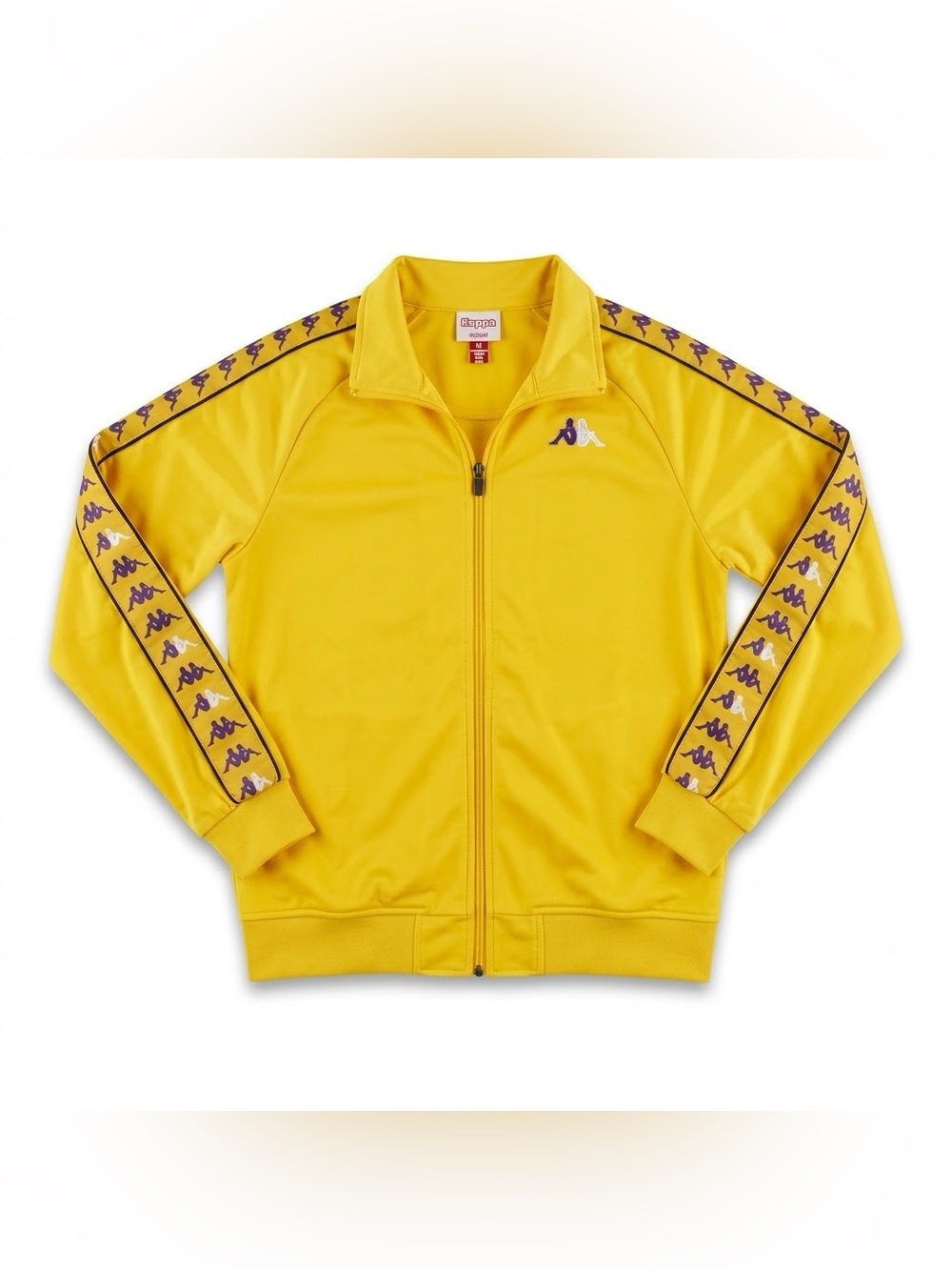 Kappa Track Jacket Mens M Yellow & Purple Banda Logo Full Zip Athletic Sports